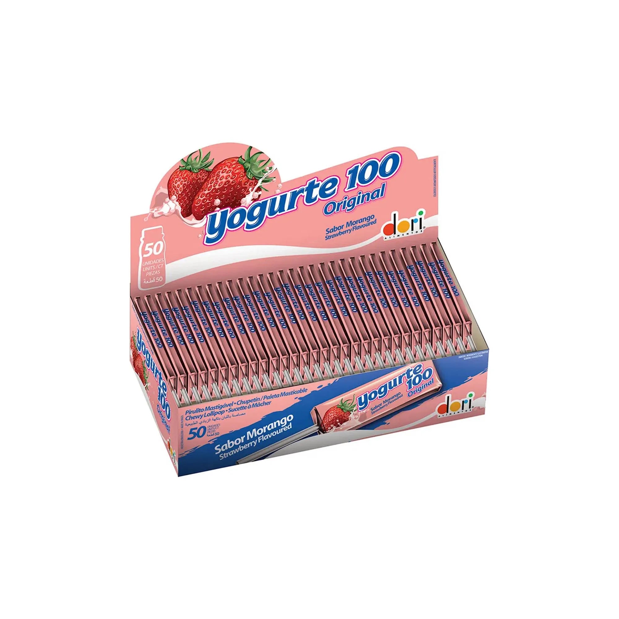 Pirulito Mastigável Yogurte 100 Original Caixa (560g)